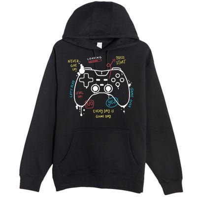 Gamer Funny Gaming Remote Everyday Is Game Day Premium Pullover Hoodie