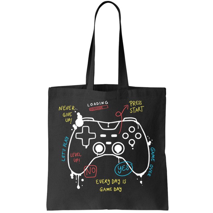 Gamer Funny Gaming Remote Everyday Is Game Day Tote Bag