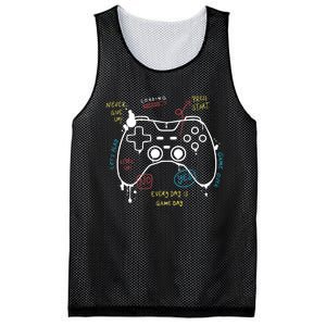 Gamer Funny Gaming Remote Everyday Is Game Day Mesh Reversible Basketball Jersey Tank