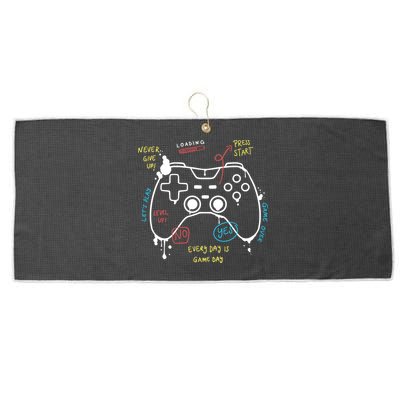 Gamer Funny Gaming Remote Everyday Is Game Day Large Microfiber Waffle Golf Towel