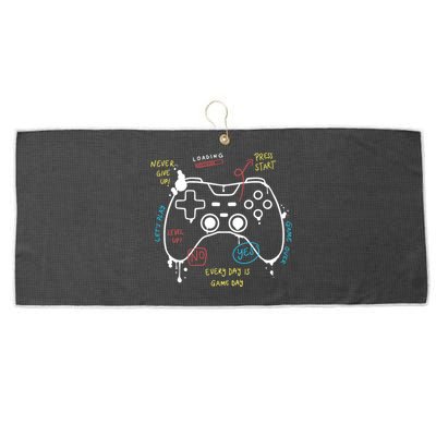 Gamer Funny Gaming Remote Everyday Is Game Day Large Microfiber Waffle Golf Towel