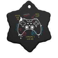 Gamer Funny Gaming Remote Everyday Is Game Day Ceramic Star Ornament