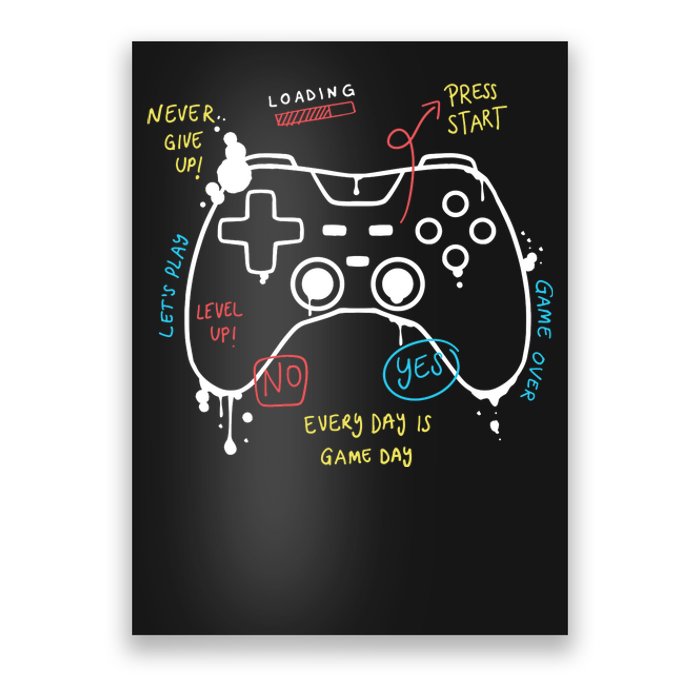 Gamer Funny Gaming Remote Everyday Is Game Day Poster