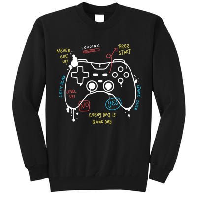 Gamer Funny Gaming Remote Everyday Is Game Day Tall Sweatshirt