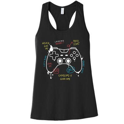 Gamer Funny Gaming Remote Everyday Is Game Day Women's Racerback Tank