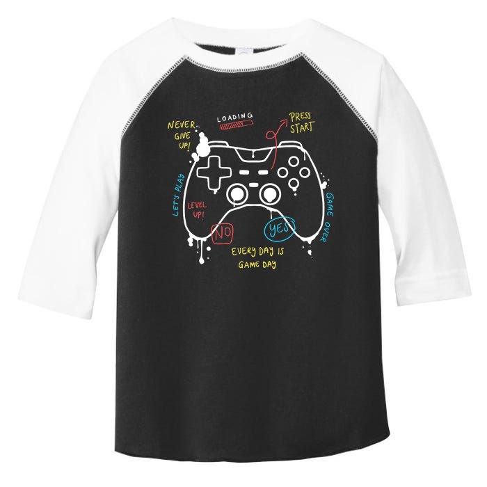 Gamer Funny Gaming Remote Everyday Is Game Day Toddler Fine Jersey T-Shirt