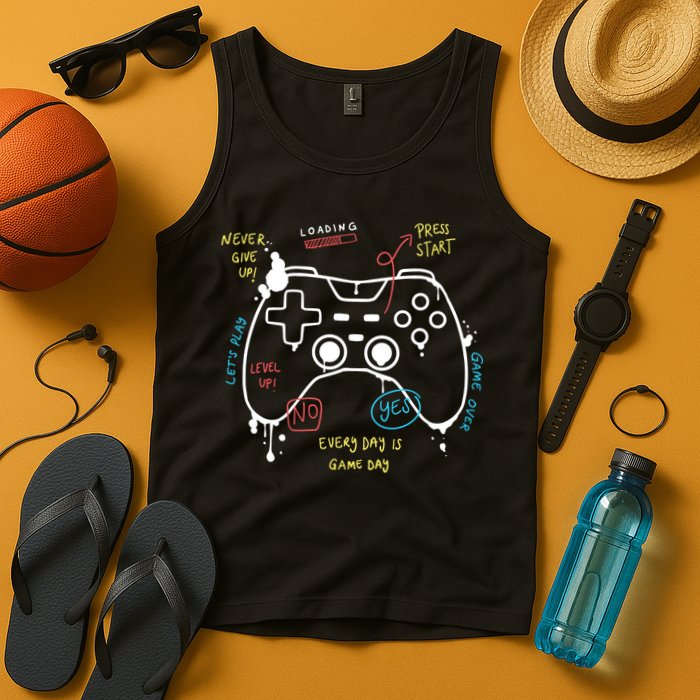 Gamer Funny Gaming Remote Everyday Is Game Day Tank Top