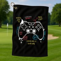Gamer Funny Gaming Remote Everyday Is Game Day Golf Towel