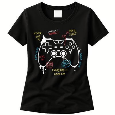 Gamer Funny Gaming Remote Everyday Is Game Day Womens T-Shirt