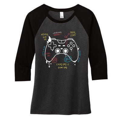 Gamer Funny Gaming Remote Everyday Is Game Day Women's Tri-Blend 3/4-Sleeve Raglan Shirt