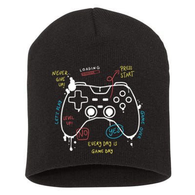 Gamer Funny Gaming Remote Everyday Is Game Day Short Acrylic Beanie