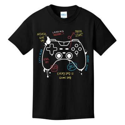 Gamer Funny Gaming Remote Everyday Is Game Day Kids T-Shirt