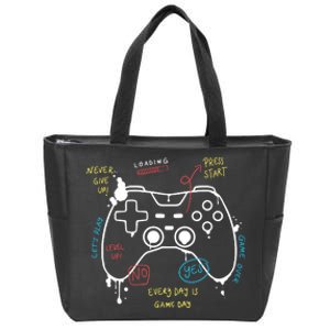 Gamer Funny Gaming Remote Everyday Is Game Day Zip Tote Bag