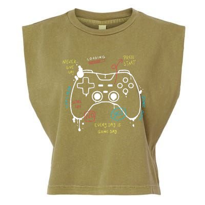 Gamer Funny Gaming Remote Everyday Is Game Day Garment-Dyed Women's Muscle Tee