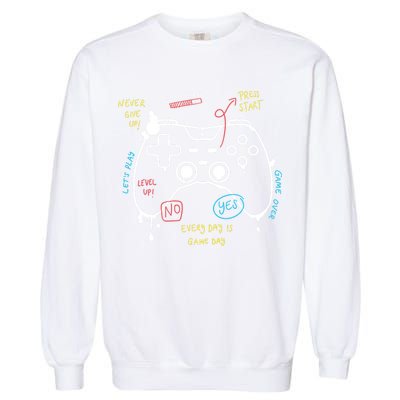 Gamer Funny Gaming Remote Everyday Is Game Day Garment-Dyed Sweatshirt