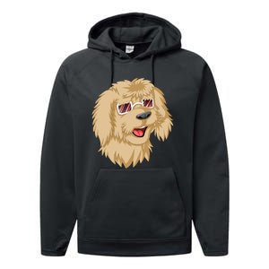 Goldendoodle Face Performance Fleece Hoodie