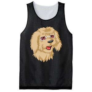 Goldendoodle Face Mesh Reversible Basketball Jersey Tank