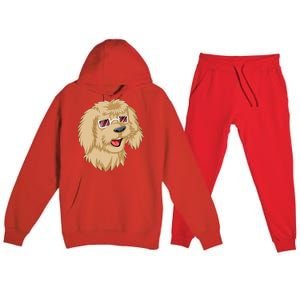 Goldendoodle Face Premium Hooded Sweatsuit Set