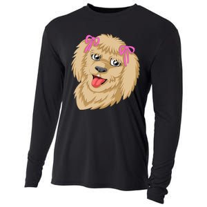 Goldendoodle Face Cooling Performance Long Sleeve Crew