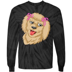 Goldendoodle Face Tie-Dye Long Sleeve Shirt