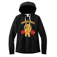 Gingershred Funny Gingerbread Man Gym Bodybuilding Christmas Women's Fleece Hoodie