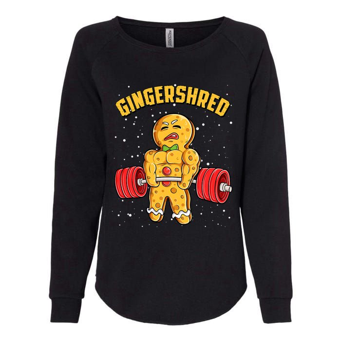 Gingershred Funny Gingerbread Man Gym Bodybuilding Christmas Womens California Wash Sweatshirt