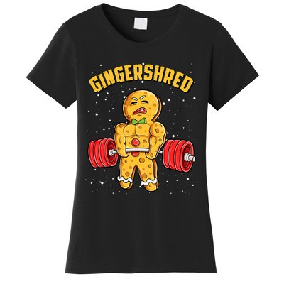 Gingershred Funny Gingerbread Man Gym Bodybuilding Christmas Women's T-Shirt