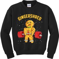 Gingershred Funny Gingerbread Man Gym Bodybuilding Christmas Kids Sweatshirt