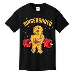 Gingershred Funny Gingerbread Man Gym Bodybuilding Christmas Kids T-Shirt