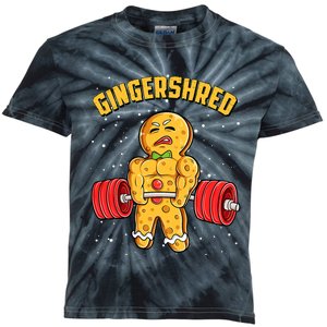 Gingershred Funny Gingerbread Man Gym Bodybuilding Christmas Kids Tie-Dye T-Shirt