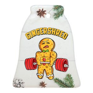 Gingershred Funny Gingerbread Man Gym Bodybuilding Christmas Ceramic Bell Ornament