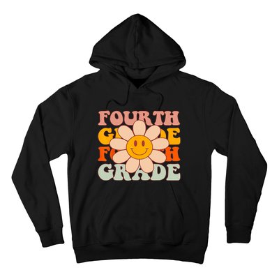 Groovy Fourth Grade Daisy Colorful Back To School Teacher Hoodie