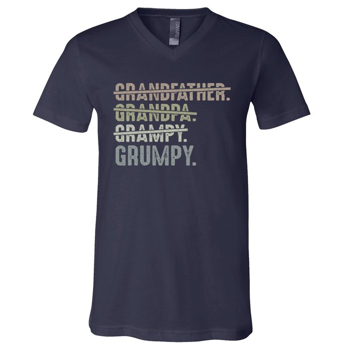 Grumpy For Grandfather Grandpa Grampy Grumpy V-Neck T-Shirt