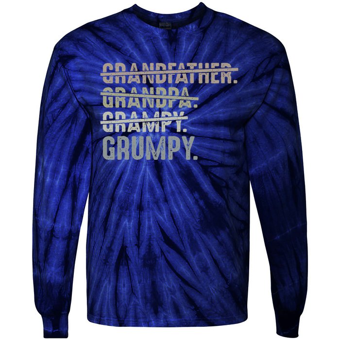 Grumpy For Grandfather Grandpa Grampy Grumpy Tie-Dye Long Sleeve Shirt