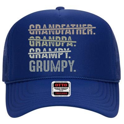 Grumpy For Grandfather Grandpa Grampy Grumpy High Crown Mesh Back Trucker Hat