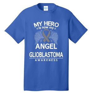 Gift For Glioblastoma Patients Gray Awareness Ribbon Gift Tall T-Shirt