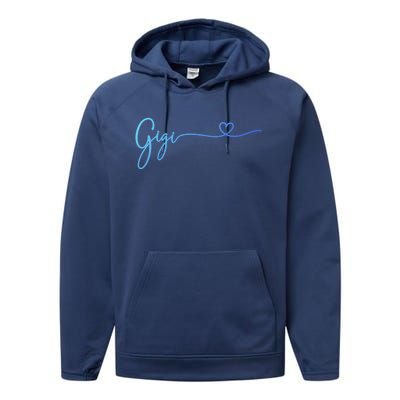 Gigi For Grandma Christmas MotherS Day Birthday Great Gift Performance Fleece Hoodie