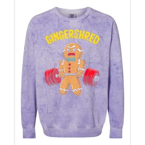 Gingershred Funny Gingerbread Man Gym Bodybuilding Christmas Colorblast Crewneck Sweatshirt