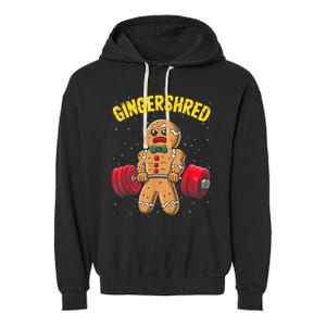 Gingershred Funny Gingerbread Man Gym Bodybuilding Christmas Garment-Dyed Fleece Hoodie