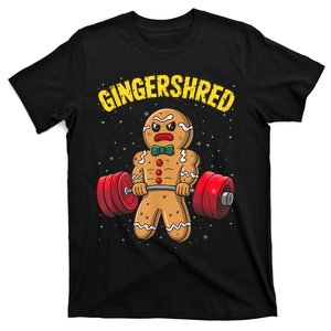 Gingershred Funny Gingerbread Man Gym Bodybuilding Christmas T-Shirt