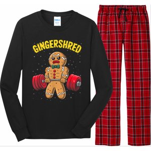 Gingershred Funny Gingerbread Man Gym Bodybuilding Christmas Long Sleeve Pajama Set