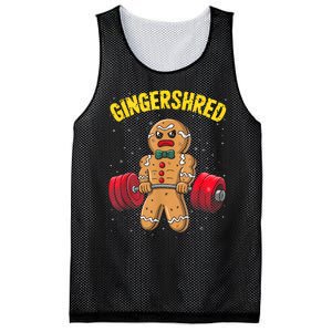 Gingershred Funny Gingerbread Man Gym Bodybuilding Christmas Mesh Reversible Basketball Jersey Tank