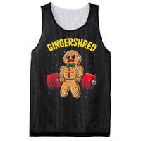 Gingershred Funny Gingerbread Man Gym Bodybuilding Christmas Mesh Reversible Basketball Jersey Tank