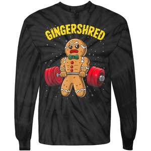 Gingershred Funny Gingerbread Man Gym Bodybuilding Christmas Tie-Dye Long Sleeve Shirt