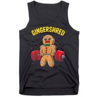 Gingershred Funny Gingerbread Man Gym Bodybuilding Christmas Tank Top