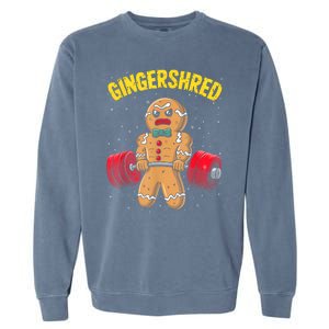 Gingershred Funny Gingerbread Man Gym Bodybuilding Christmas Garment-Dyed Sweatshirt