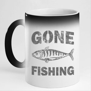 Gone Fishing 11oz Black Color Changing Mug