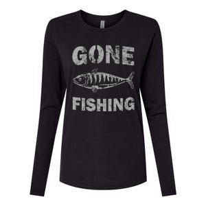 Gone Fishing Womens Cotton Relaxed Long Sleeve T-Shirt