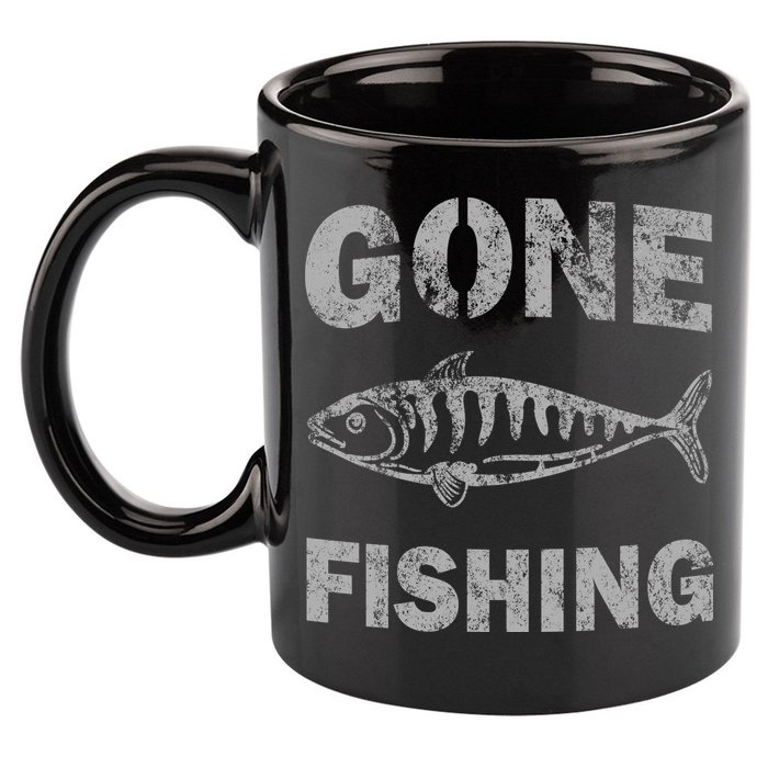Gone Fishing 11oz C Handle Ceramic Mug