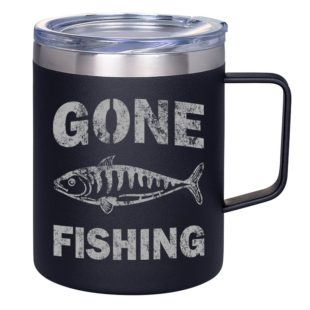 Gone Fishing 12oz Stainless Steel Coffee Mug